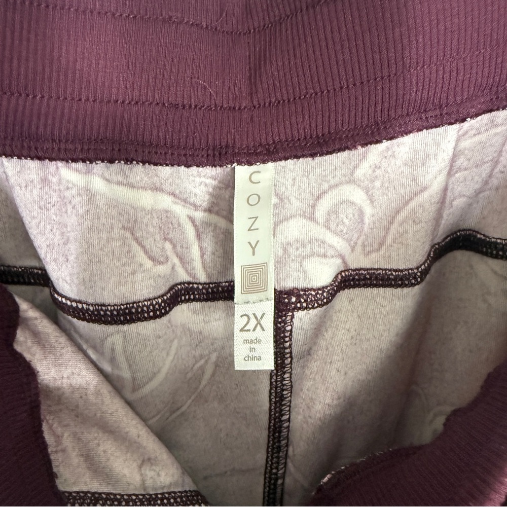 LuLaRoe Cozy Crystal Velour Kick-Flare Crop Lounge Pant Size 2X - Picture 3 of 7